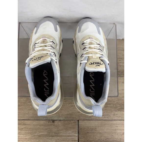 Nike Air Max 270 React Women's Shoes CT1287 100 White Light Blue Cream Size 7 - Picture 5 of 10